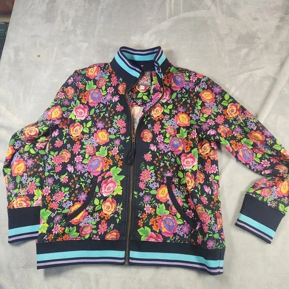Johnny Was Cantero Floral Printed Tracksuit Jacket Joggers Sweatsuit Lounge - Picture 2 of 13